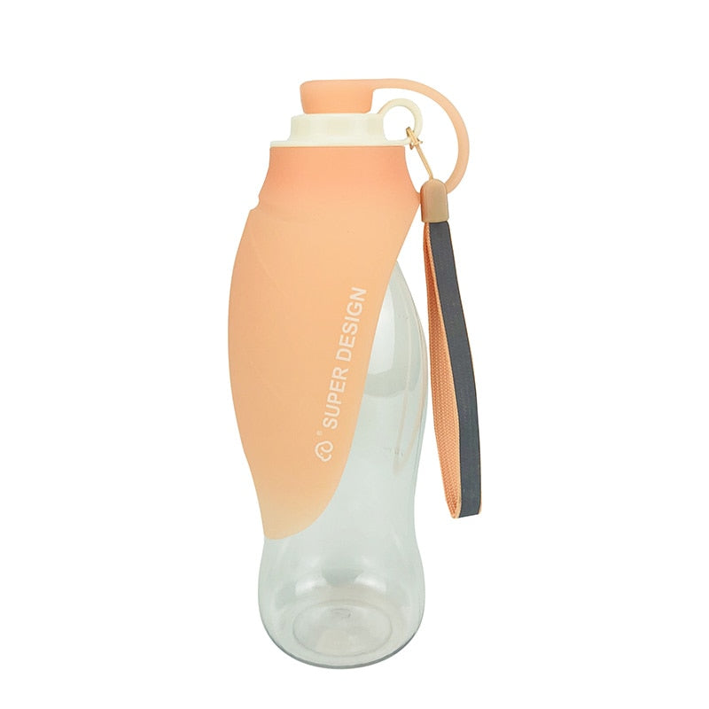 Tragbare Hundetrinkflasche 580ml – Silikon-Reisenapf mit Blattdesign für unterwegs