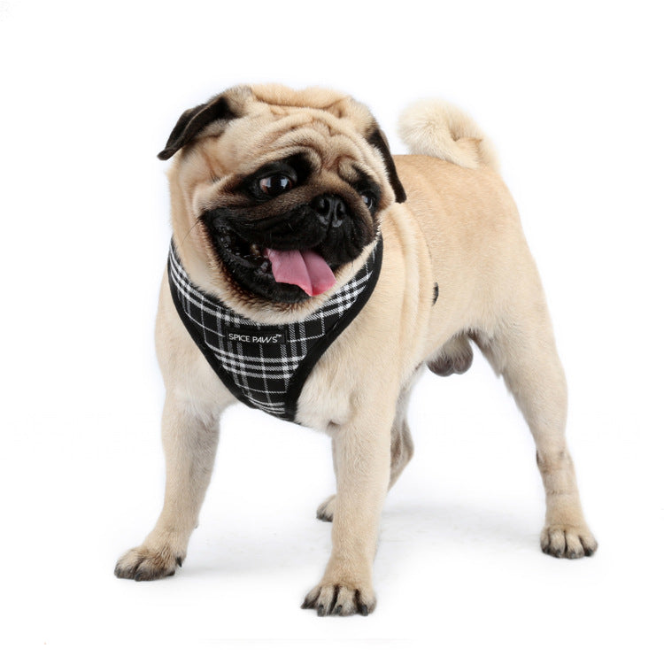 Hundegeschirr Weste Karo-Design – Verstellbar, Polyester, XS–XL
