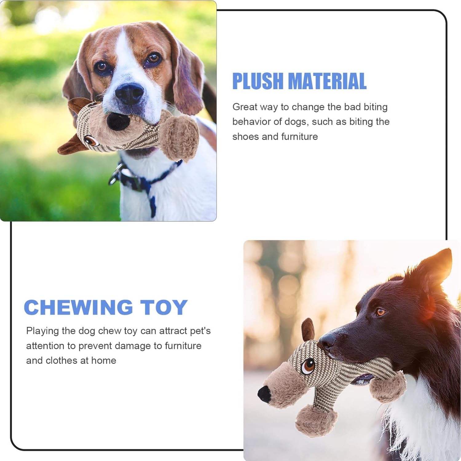 Plüsch-Quietschspielzeug für Hunde – Affe oder Welpe, weich & bissfest