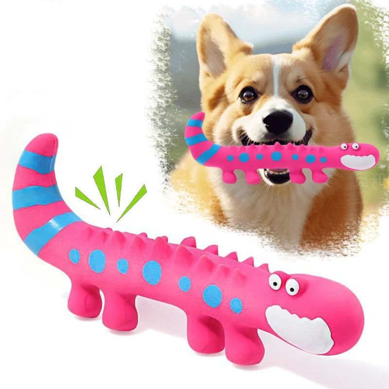 Latex-Eidechse Quietschspielzeug für Hunde – Interaktives Kauspielzeug für kleine & mittelgroße Hunde