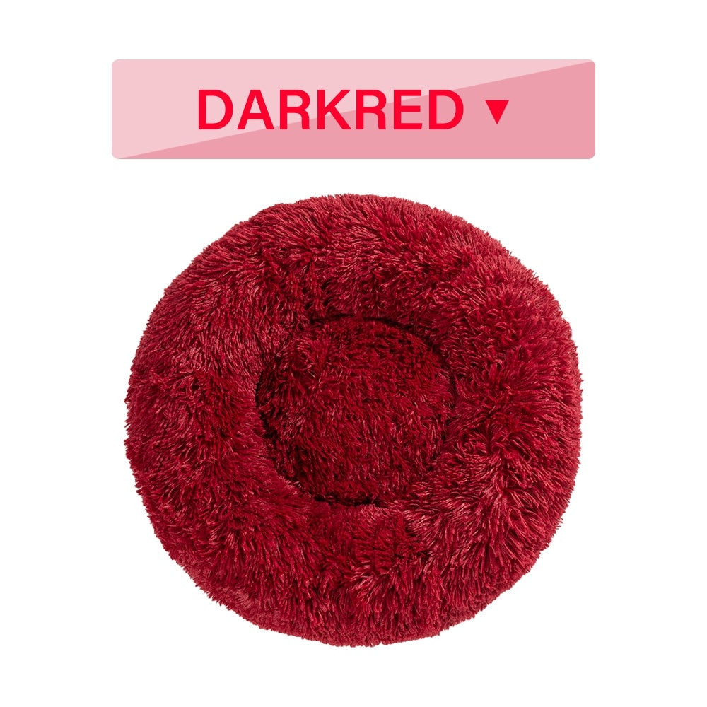Flauschiges Donut-Hundebett – Luxus-Langflor-Plüsch, 11 Farben, S–XL