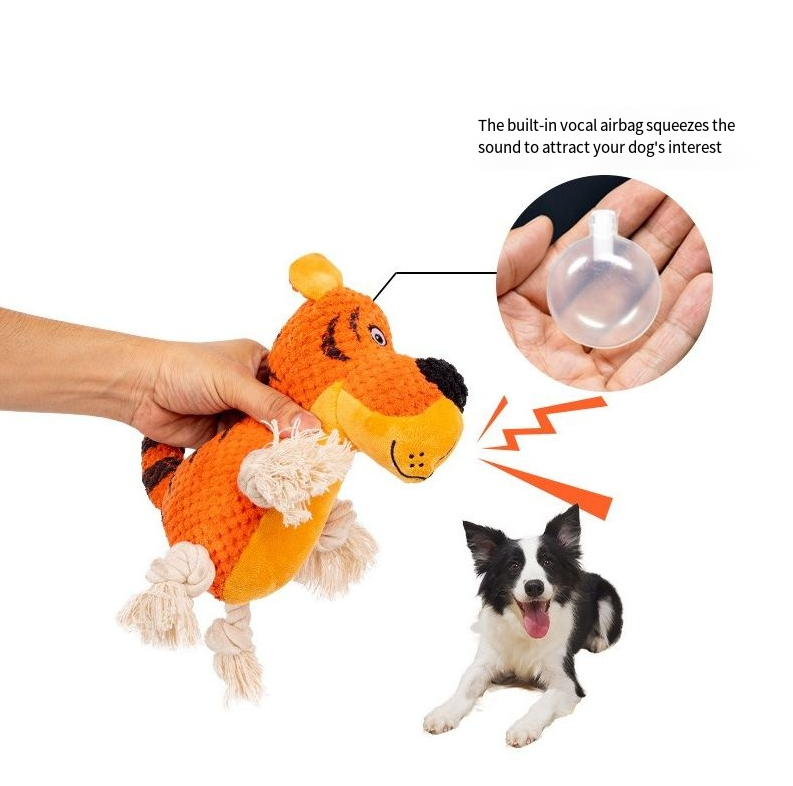 Quietsch-Plüschspielzeug für Hunde & Katzen – Dschungel-Tiger, 23 cm