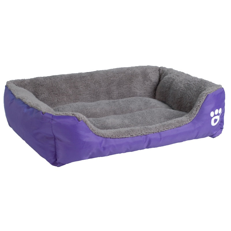 Fleece Hundesofa mit Pfoten-Design – weiches Hundebett wasserfest, 9 Farben, S bis XXXL