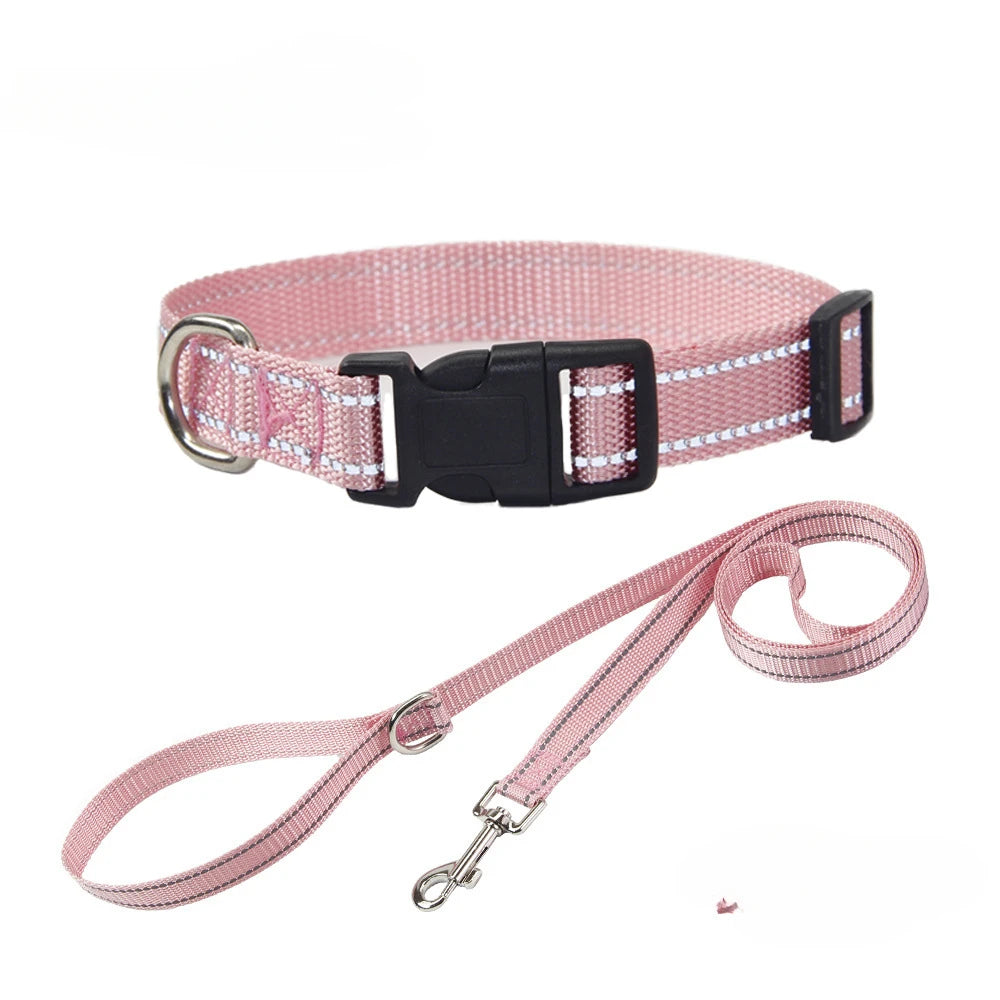 Nylon Hundehalsband & Leinenset – Verstellbar | 7 Farben & 4 Größen | XS–L