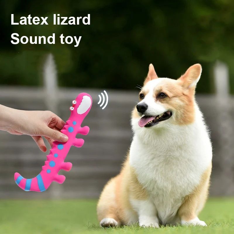 Latex-Eidechse Quietschspielzeug für Hunde – Interaktives Kauspielzeug für kleine & mittelgroße Hunde