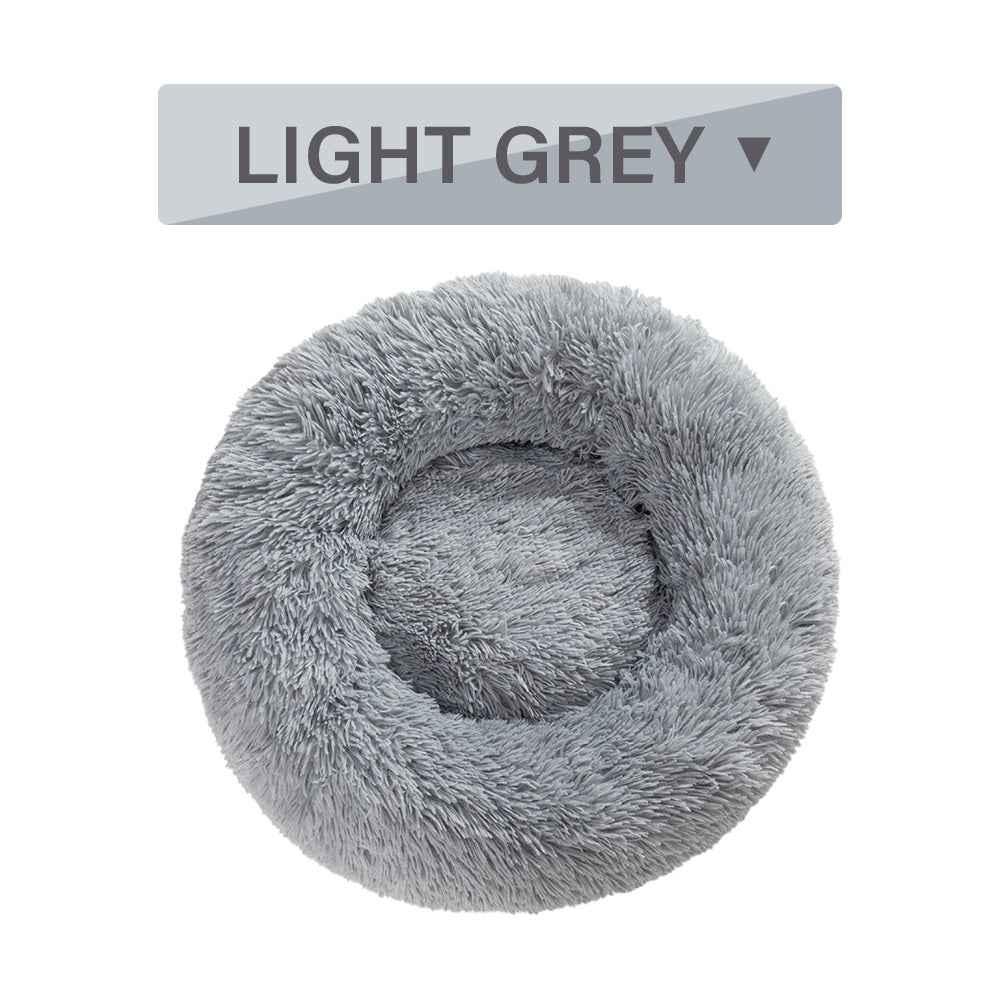 Flauschiges Donut-Hundebett – Luxus-Langflor-Plüsch, 11 Farben, S–XL