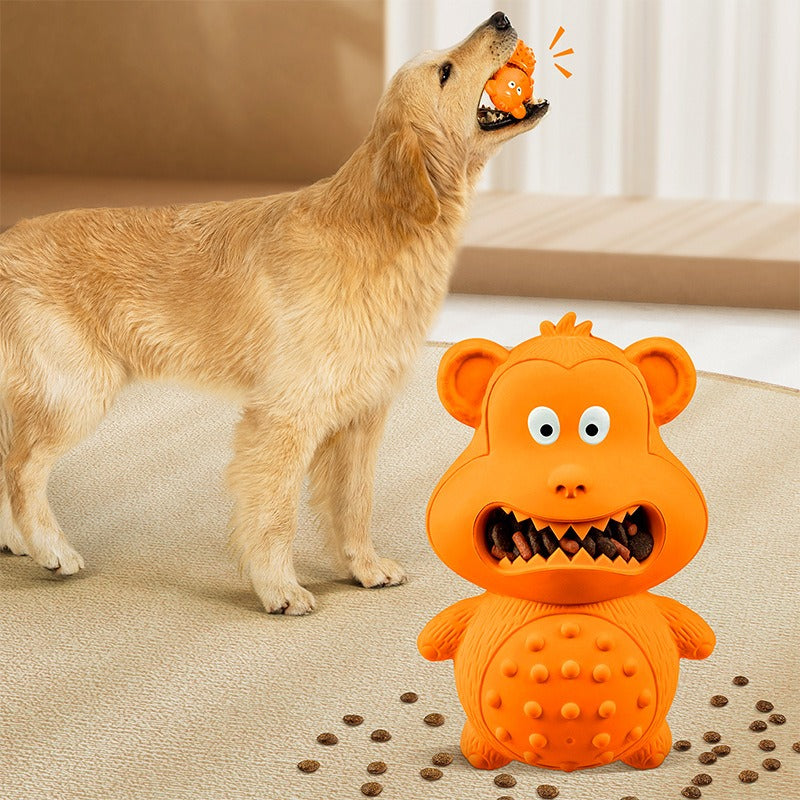 Bissfestes Affen-Kauspielzeug für Hunde – Leckerli-Spielzeug aus Gummi zum Stressabbau