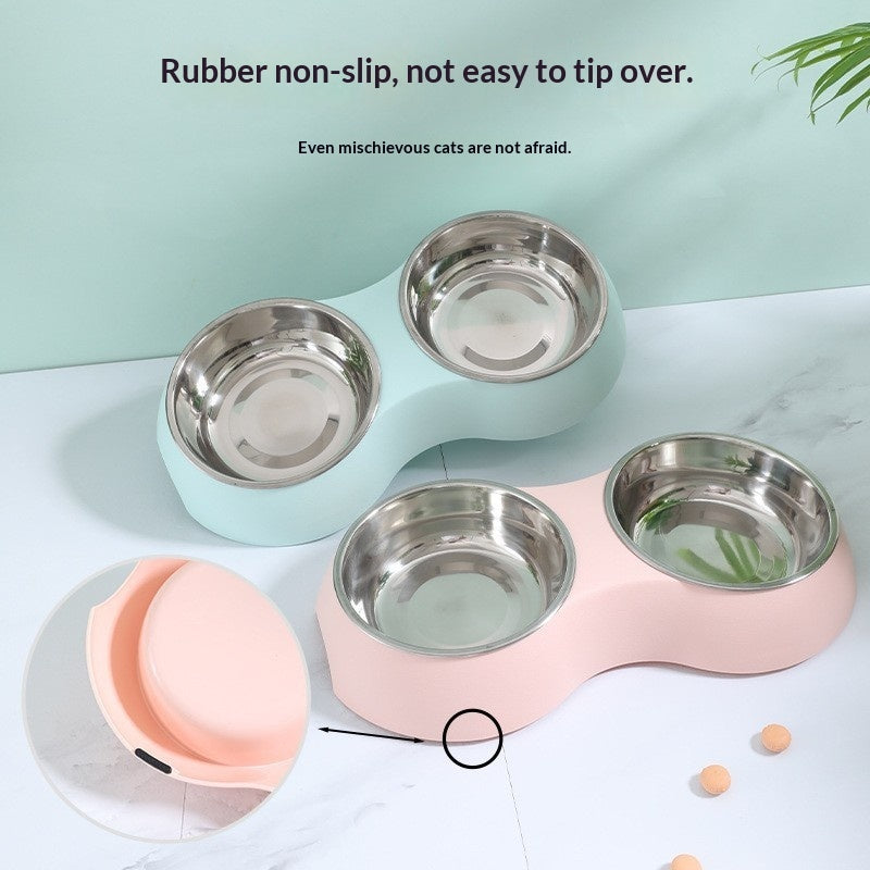 Edelstahl-Doppelnapf für Hunde – Macaron-Farben, PP & Edelstahl