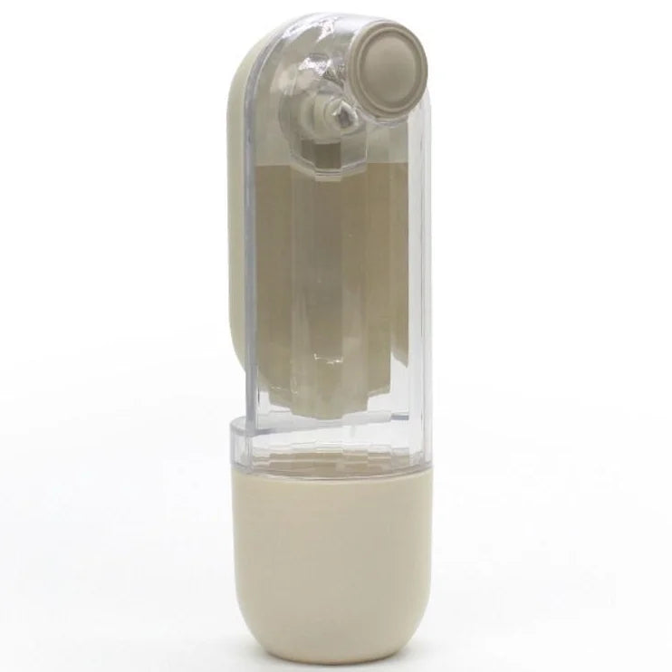 2-in-1 Hundetrinkflasche auslaufsicher – Faltnapf mit Griff, 21,5 cm, Beige & Grün