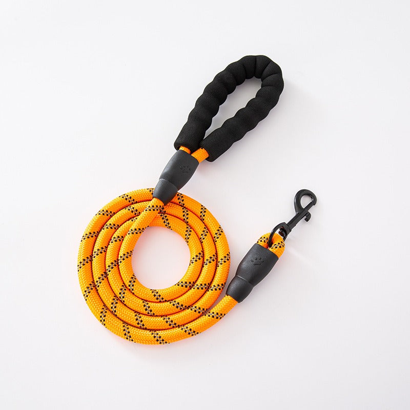 Hundeleine mit Schaumstoffgriff – Nylon-Rundseil, 8 Farben