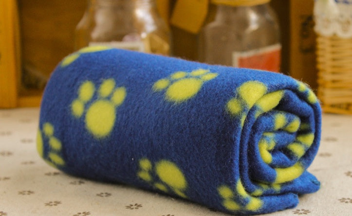 Fleece-Hundedecke mit Pfoten-Print – doppelseitig, 5 Farben, S & M