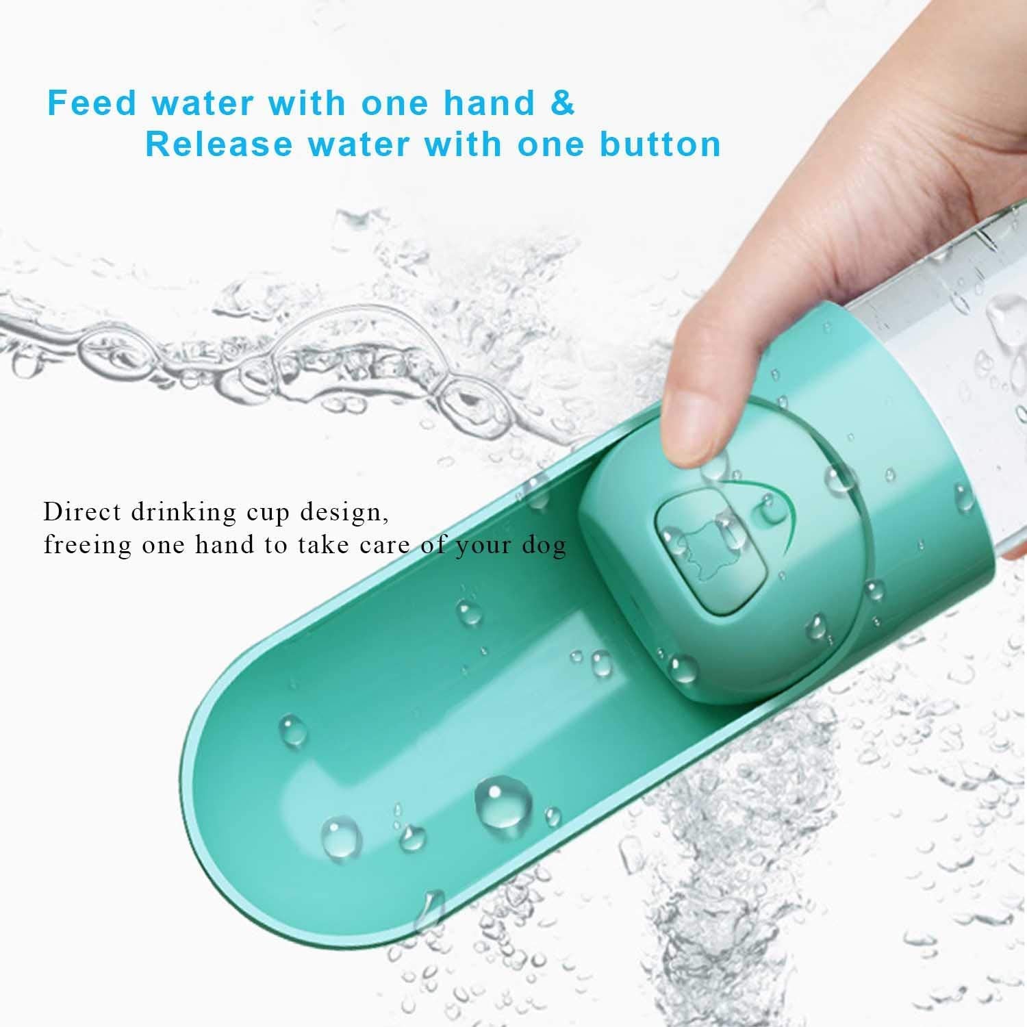 Tragbare Hundetrinkflasche 300ml – BPA-freier Reisenapf mit Aktivkohlefilter für unterwegs