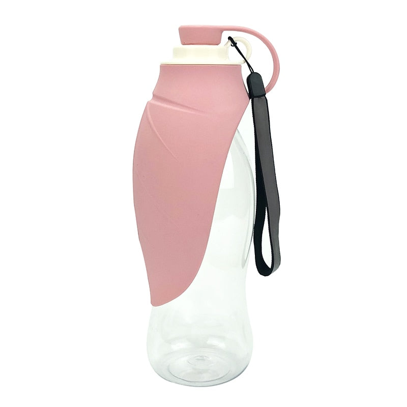 Tragbare Hundetrinkflasche 580ml – Silikon-Reisenapf mit Blattdesign für unterwegs