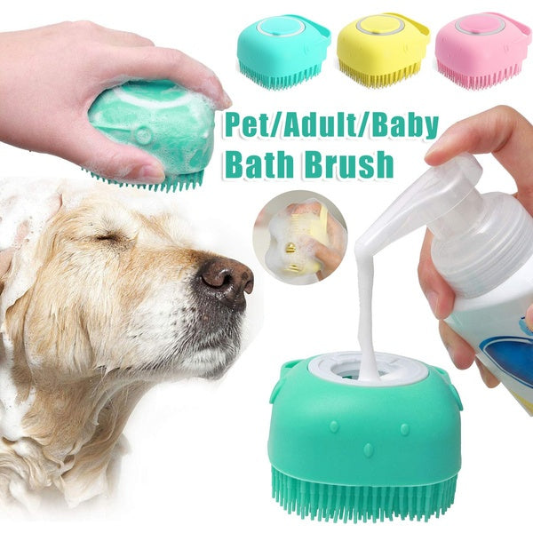 Silikon-Badebürste mit Shampoo-Füllung für Hunde & Katzen – Massage & Reinigung