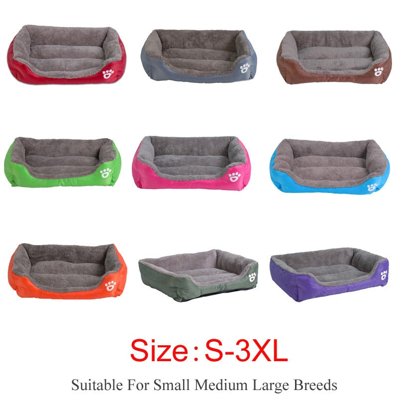 Fleece Hundesofa mit Pfoten-Design – weiches Hundebett wasserfest, 9 Farben, S bis XXXL