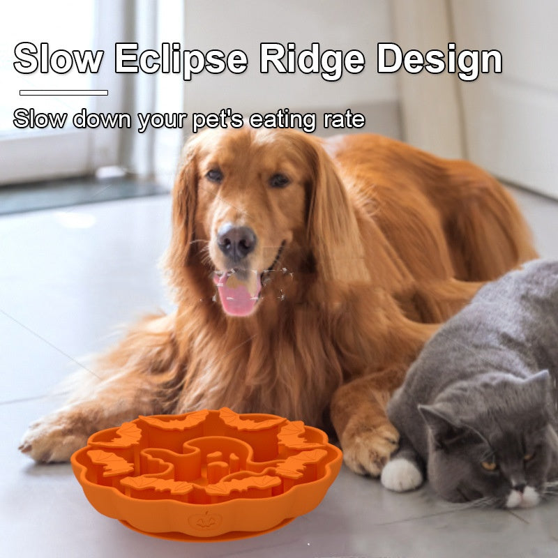Halloween Silikon-Leckpad für Hunde – Anti-Schling, Kürbis & Geist-Design