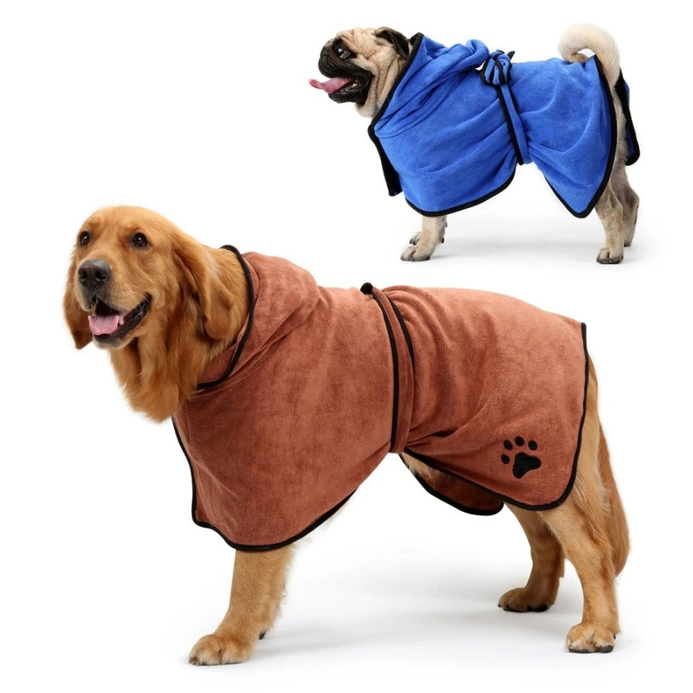 Mikrofaser-Bademantel für Hunde – superabsorbierend, schnelltrocknend & in 5 Größen