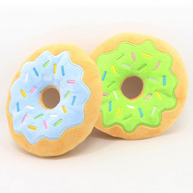 Plüsch-Donut-Spielzeug für Hunde – 15 cm, Quietscher & Superweich