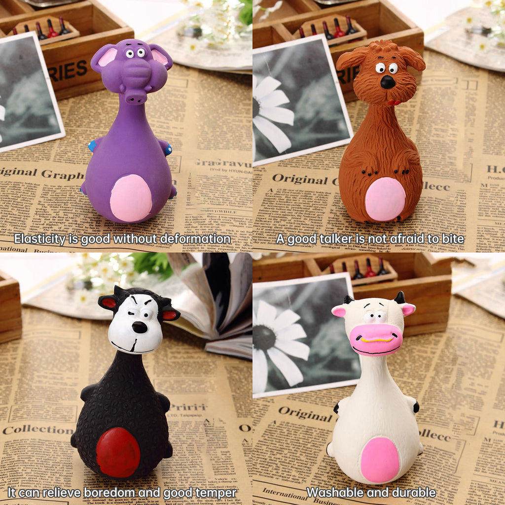 Latex-Quietschspielzeug für Hunde – 4 süße Cartoon-Designs