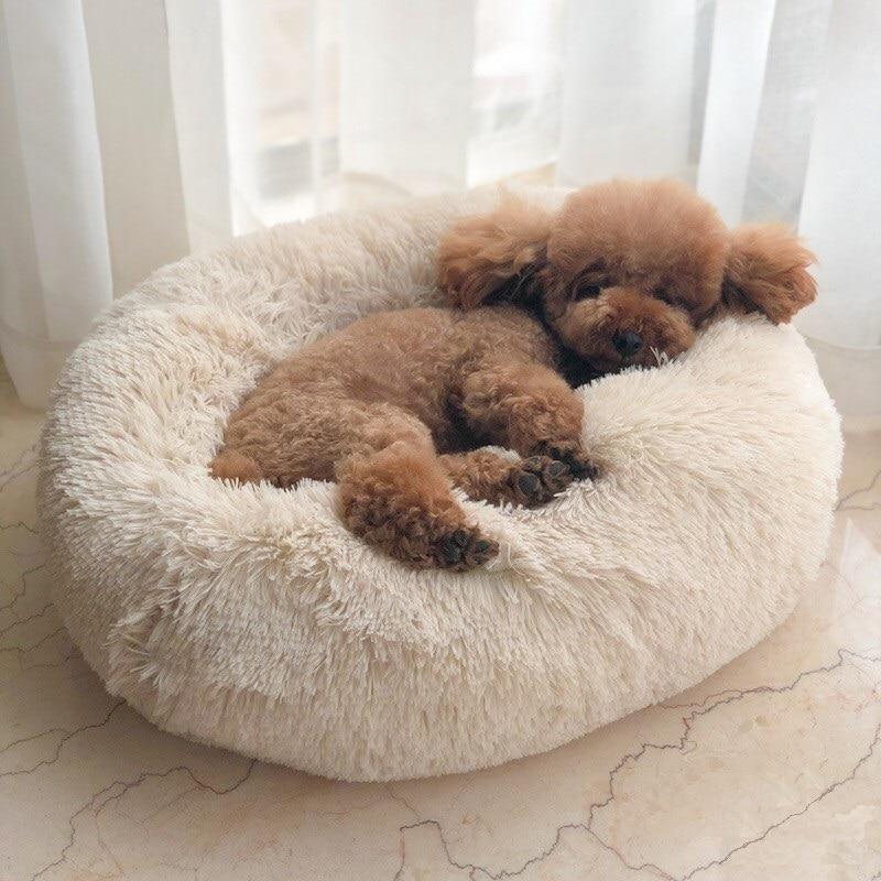 Plüsch-Hundebett | Weicher Hundekorb | 3 Farben | 7 Größen 40–100 cm