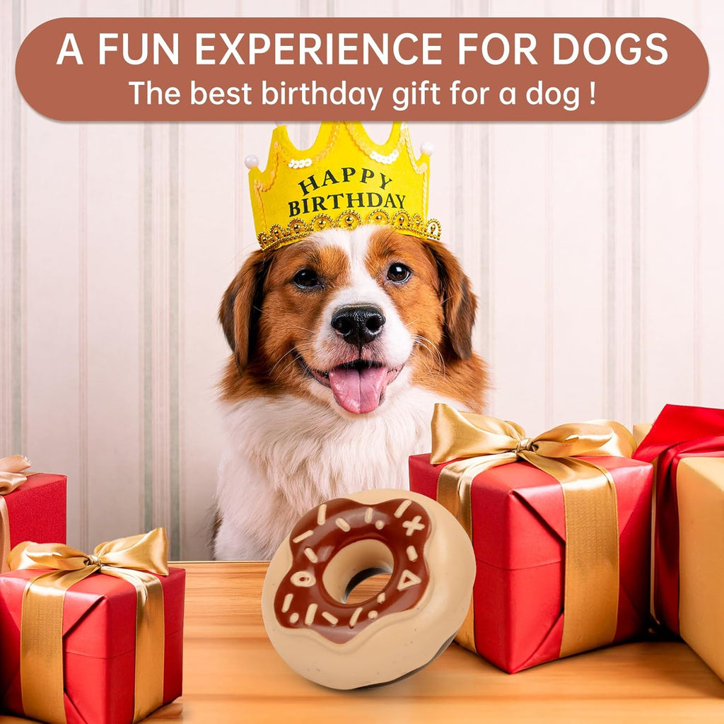 Donut Kauspielzeug für Hunde – TPR, Quietscher & Zahnpflege