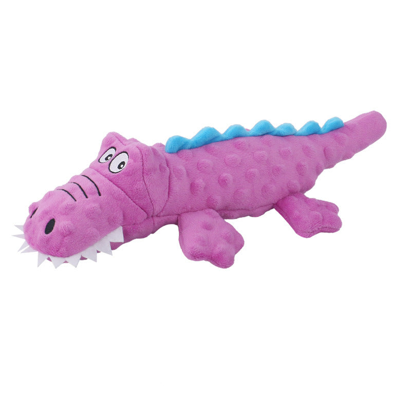 Plüsch-Krokodil Hundespielzeug – Quietscher & Raschelpapier | 3 Farben | 37 cm