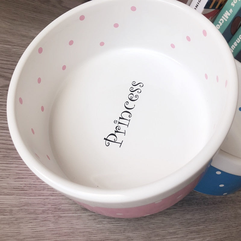 Keramiknapf mit Punkte-Design – 15×6 cm, Blau & Pink