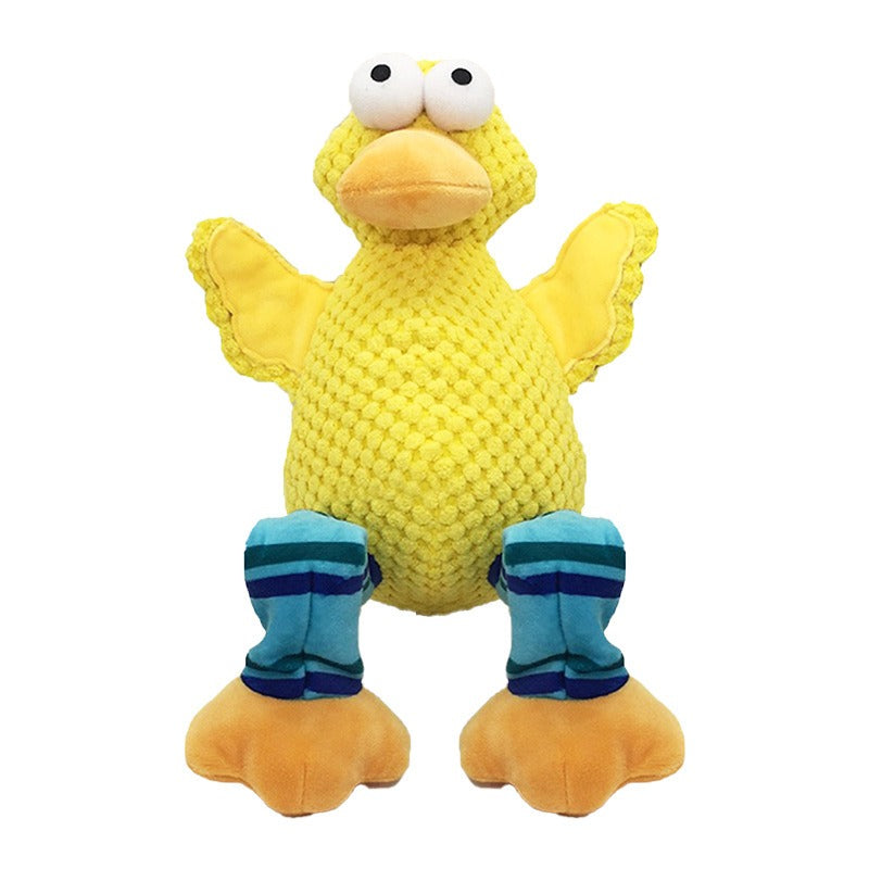 Plusch-Bigfoot-Ente Quietschspielzeug fuer Hunde - Zahnpflege | Beissresistent | 34x17x12 cm