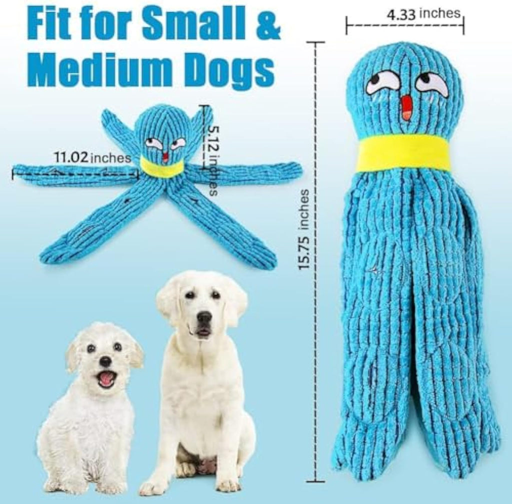 Oktopus-Schnþffelspielzeug für Hunde – Plüsch, Quietscher & Knister