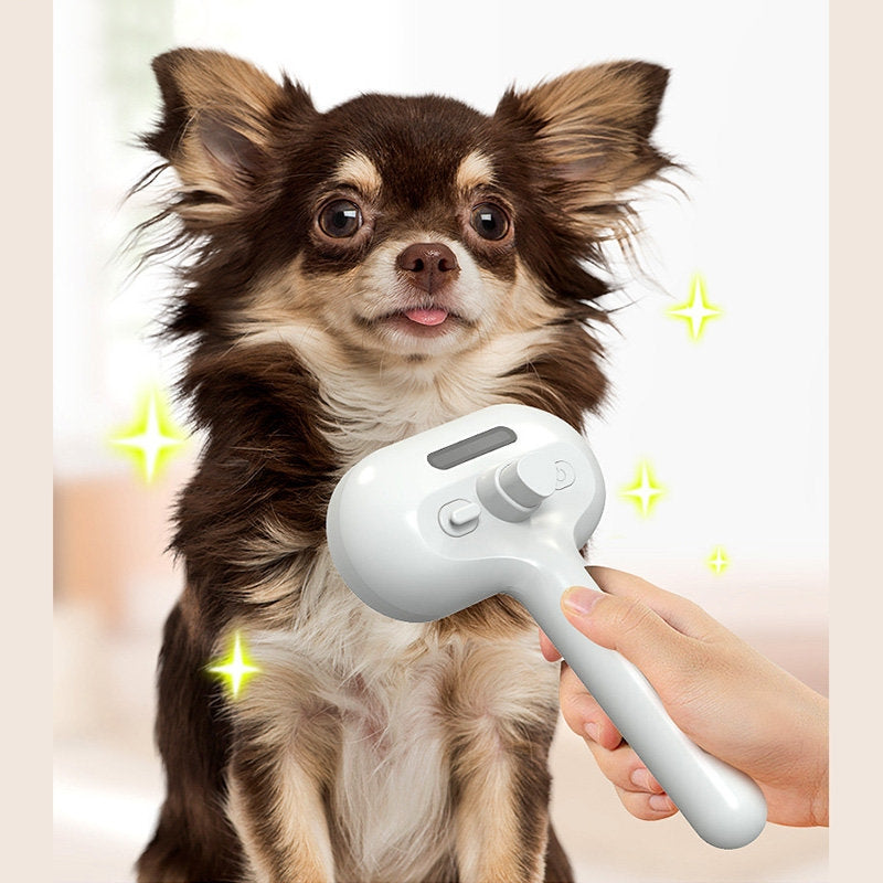 Selbstreinigender Fellbürsten-Kamm für Hunde – USB, Sprühnebel & Knoten-Löser