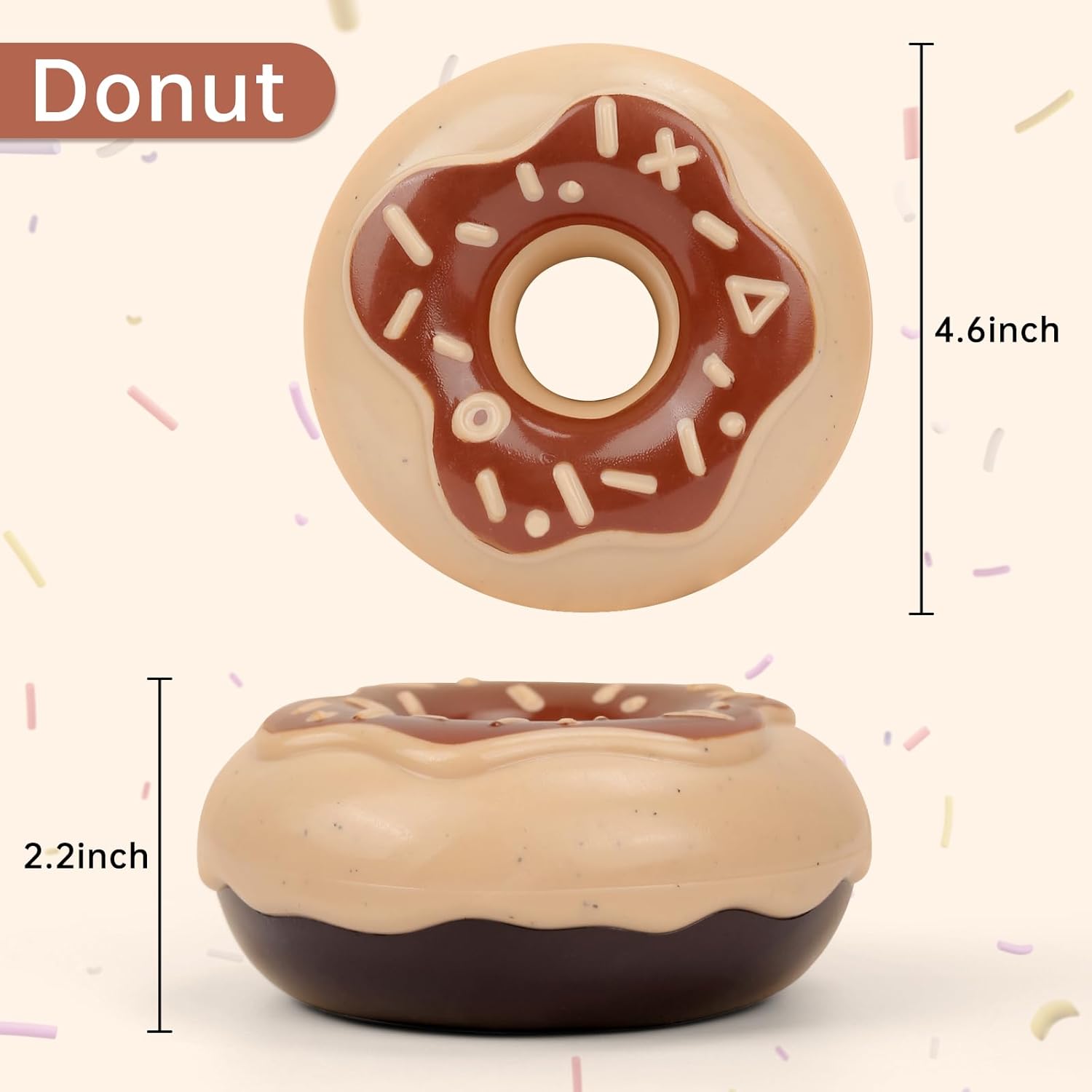 Donut Kauspielzeug für Hunde – TPR, Quietscher & Zahnpflege