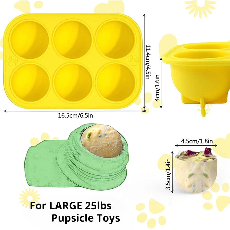 Silikonform für Hundeleckerlis – 6 Mulden, gefroren & gebacken, BPA-frei