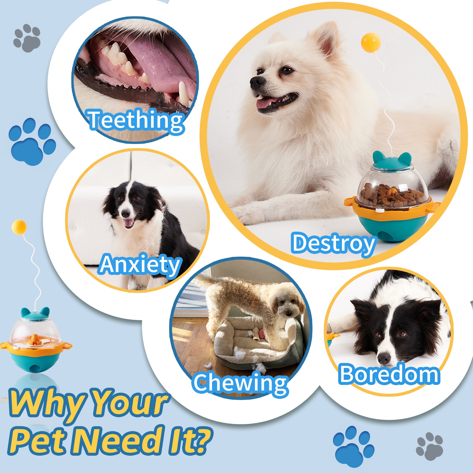 Intelligenz-Tumbler Futterball – Slow Feeder & Interaktives Spielzeug für Hunde & Katzen
