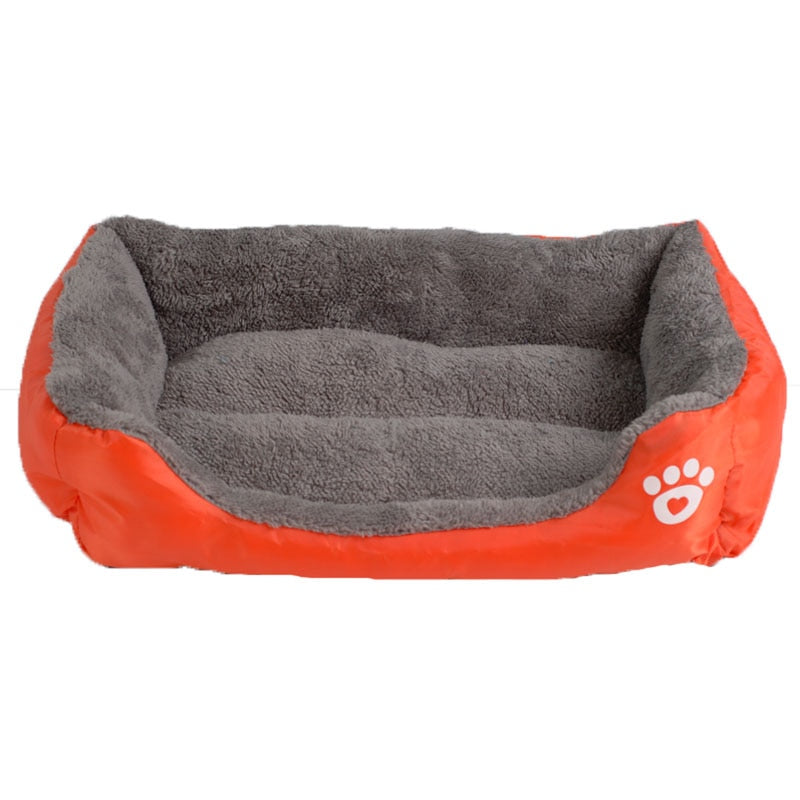 Fleece Hundesofa mit Pfoten-Design – weiches Hundebett wasserfest, 9 Farben, S bis XXXL