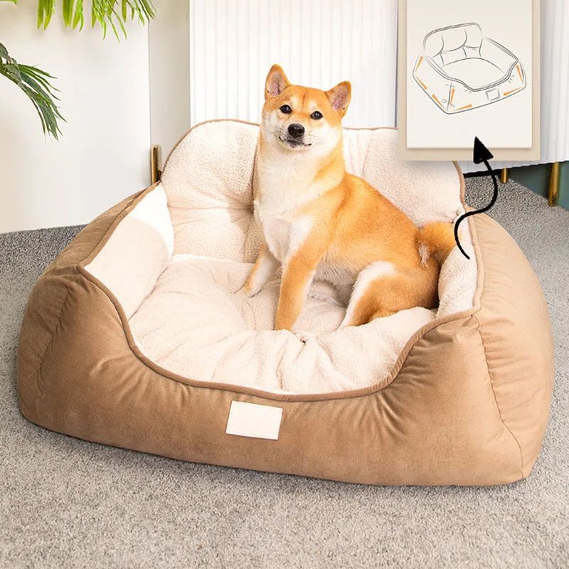 Plüsch Hundebett – Weiches Sofa-Bett waschbar für Hunde
