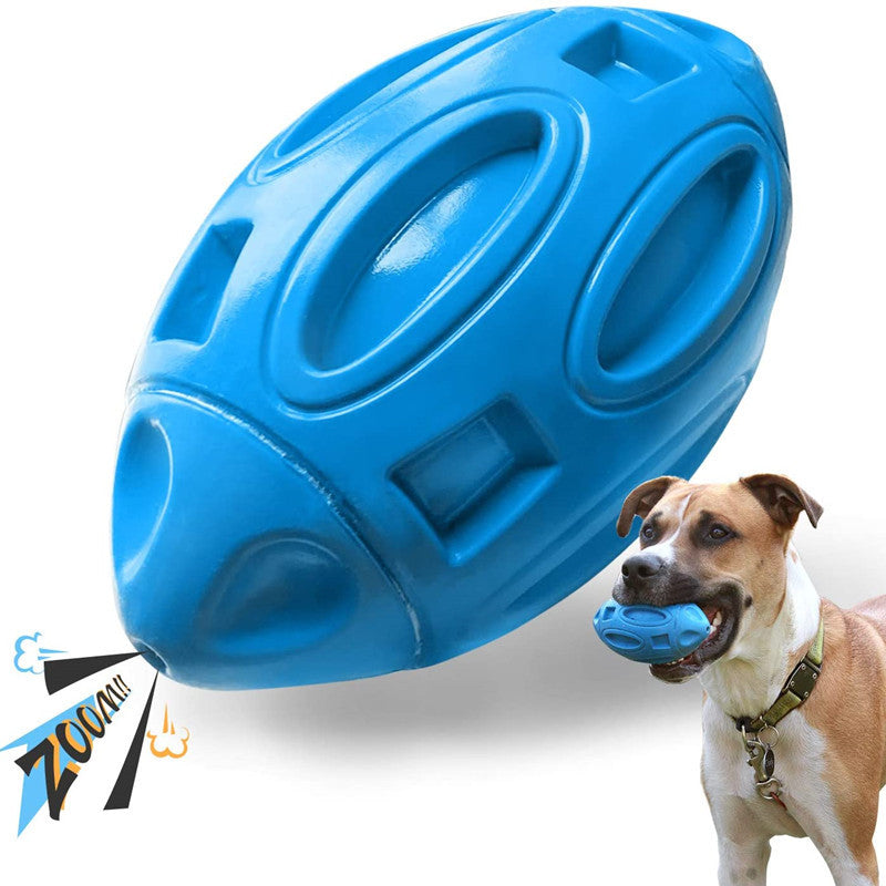 Quietschender Gummi-Rugby-Ball für Hunde – bissfest, abriebfest & interaktiv