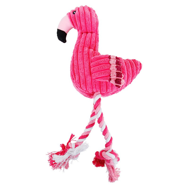 Hundespielzeug Cord-Flamingo mit Sound | Zahnpflege | 34 cm