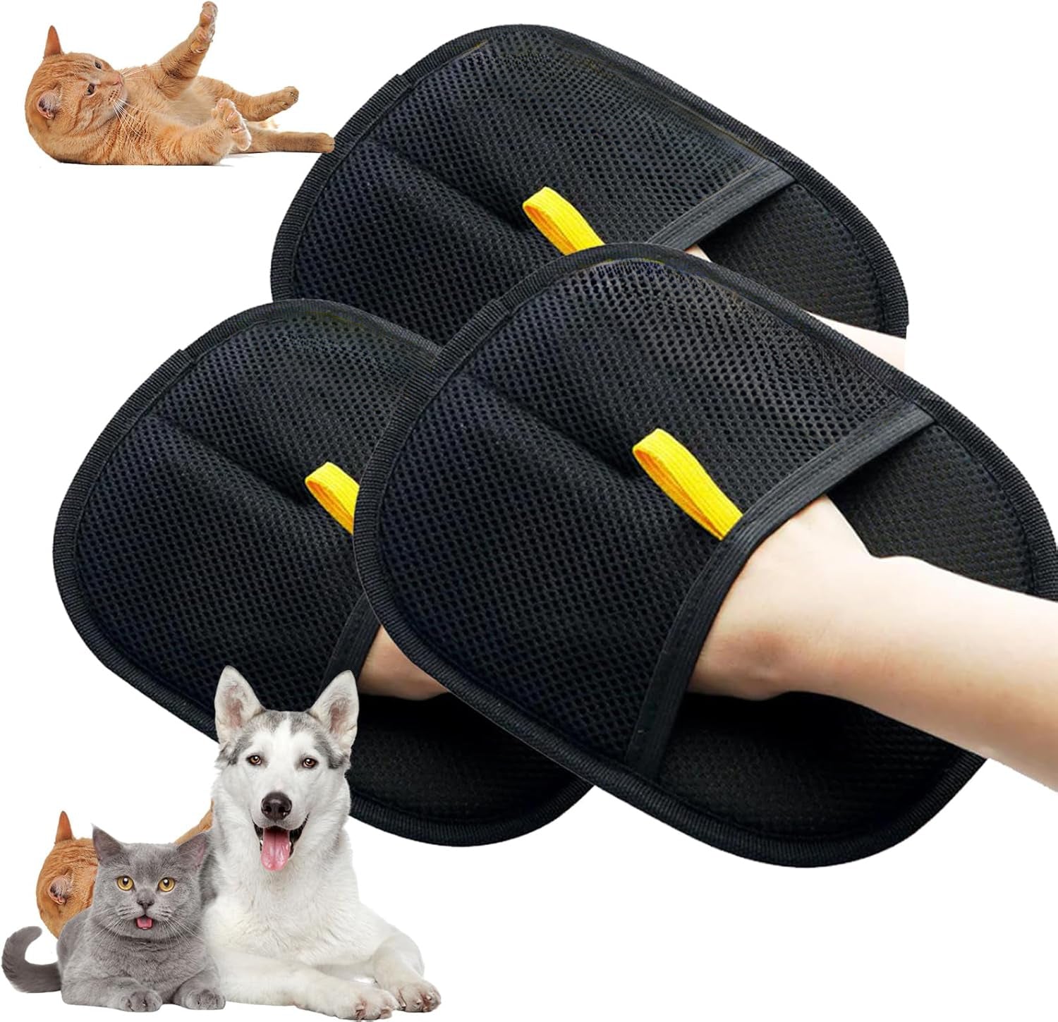 Elektrostatische Fellentfernungs-Handschuhe für Hunde & Katzen – beidseitig & haftend
