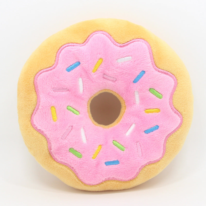 Plüsch-Donut-Spielzeug für Hunde – 15 cm, Quietscher & Superweich
