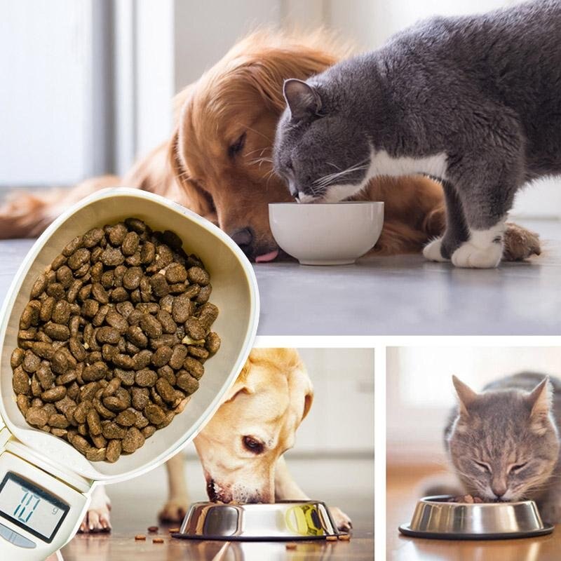 Digitaler Messlöffel für Hundefutter – LED-Waage mit 4 Einheiten, 250 ml, abn. Schale
