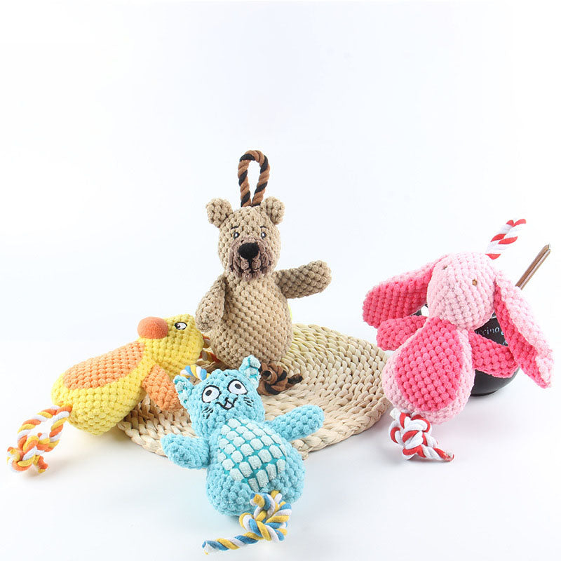 Plüsch-Langeweile-Spielzeug für Hunde & Katzen – Mais-Samt, bissfest, 30 cm