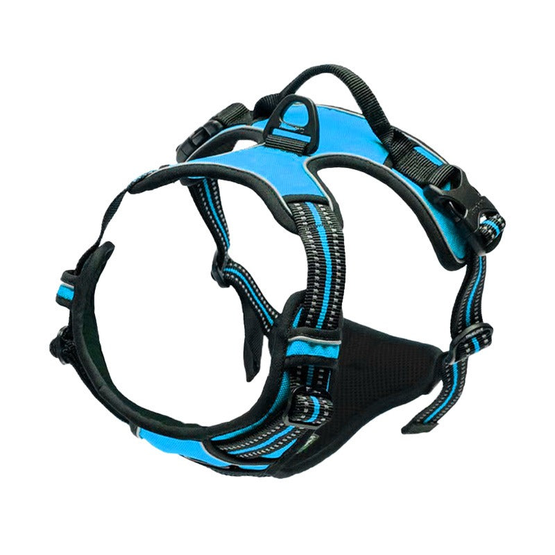Westen-Brustgeschirr fuer Hunde - Ausbruchsichere Schnalle | Polyester | 9 Farben | S-XL | Optional mit Leine