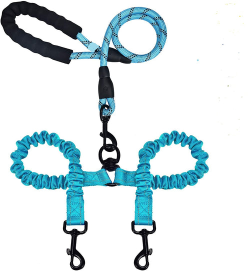 Doppelköpfige Hundeleine | 1 Leine für 2 Hunde | Leuchtend | Nylon | 5 Farben