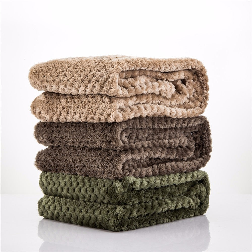 Warme Flanell-Decke fuer Hunde - 70x100 cm | 3 Farben | Sofa Auto Bett