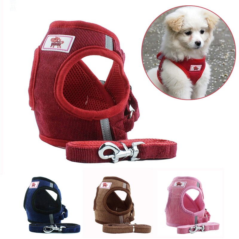 Reflektierendes Hundegeschirr-Set im Weste-Stil – atmungsaktiv, verstellbar, XS–XL