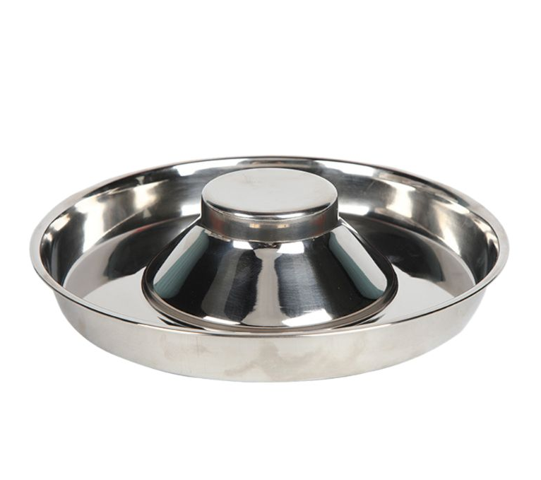 Edelstahl Welpennapf – Flach, Erhöhter Rand, S/M/L (26–34 cm)