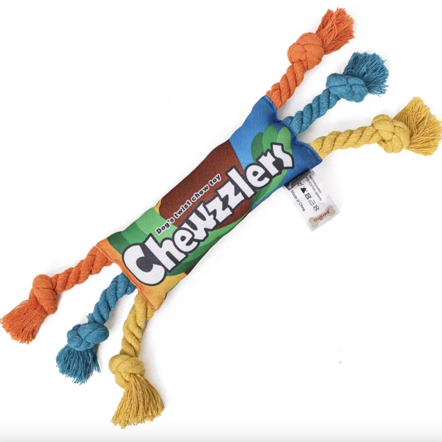 Baumwollseil Knotenspielzeug für Hunde – Regenbogenfarben | Zahnpflege & Kauen | 41 cm