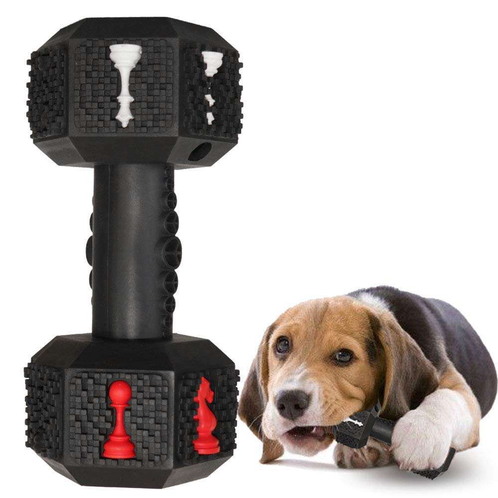 Hantel-Kauspielzeug für Hunde – Naturkautschuk, Leckerli-Füllung & Zahnpflege