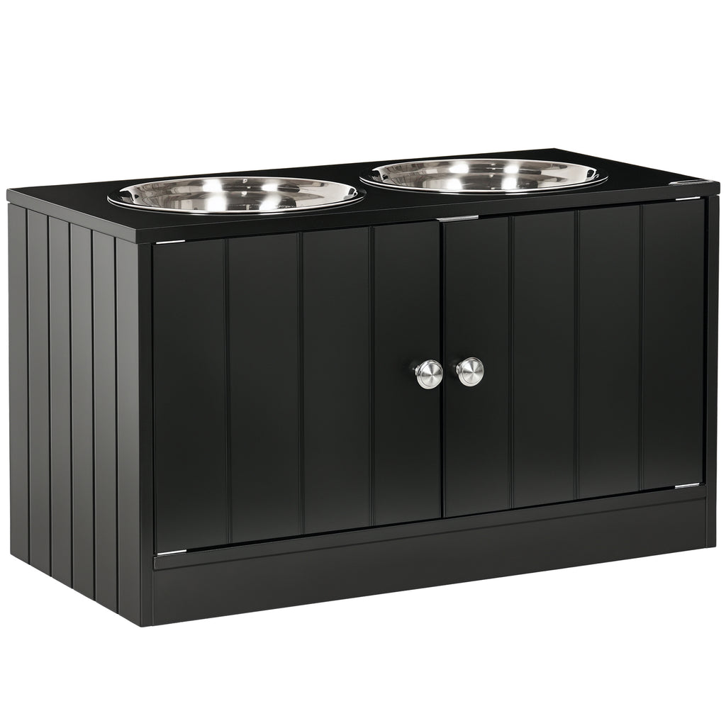 Premium Hundenapf-Station mit Stauraum-Schrank – 44L, Edelstahl & Magnetverschluss