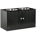 Premium Hundenapf-Station mit Stauraum-Schrank – 44L, Edelstahl & Magnetverschluss